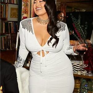 FTF Sequin Detail Keyhole Gown (flawed)